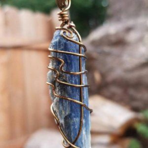 Raw Blue Kyanite Hand Wrapped Healing Necklace